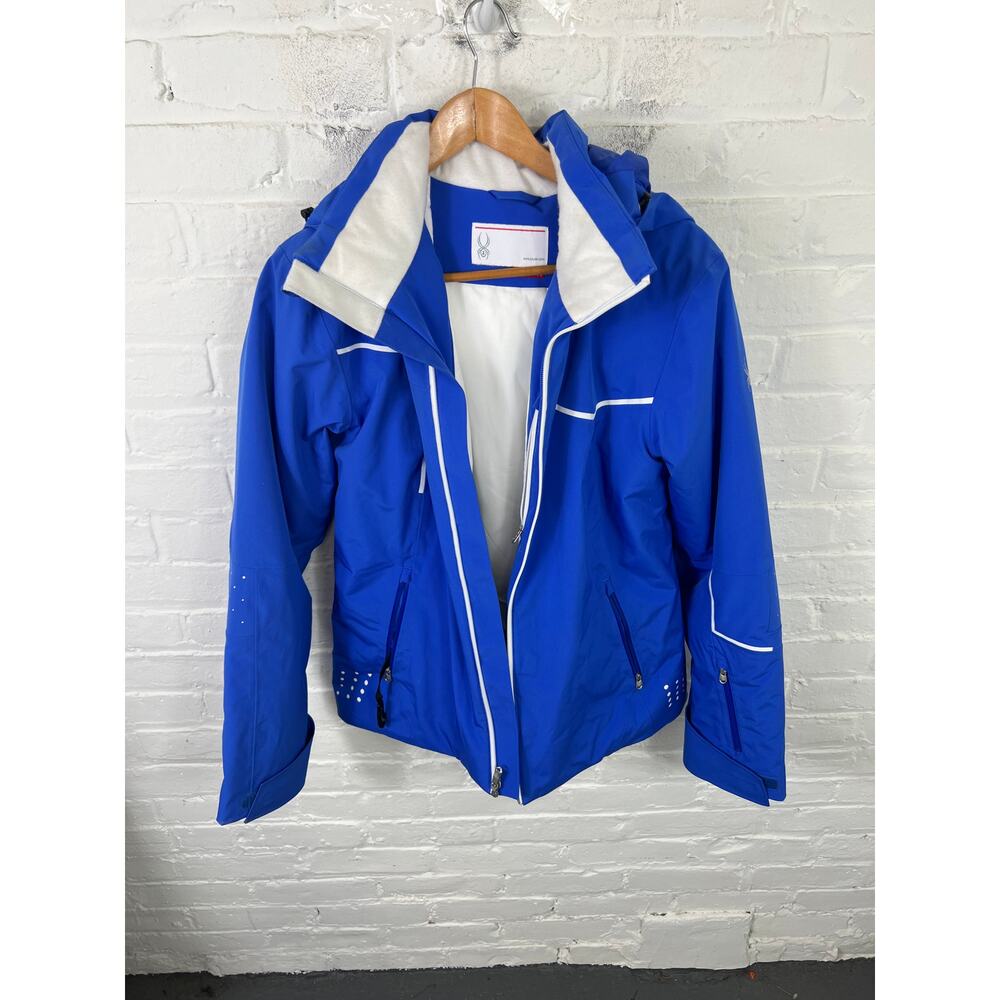 Spyder Women's Ski or Snowboard Jacket Full Zip Long Sleeves Blue Size 12